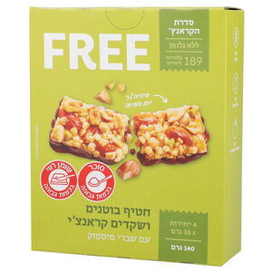 FREE חטיף בוטנים ושקדים קראנצ'י עם שברי פיסטוק 140 גרם