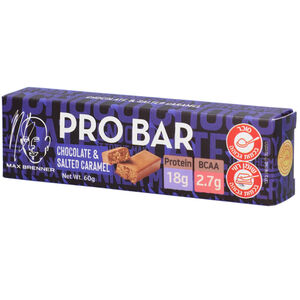 מקס ברנר שוקולד חלב ממולא בקרם נוגט מלוח עם שבבי קרמל מעשר בחלבון ופתיתי סויה קראנצים 60 גרם