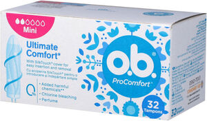 ob טמפונים ללא מוליך מיני פרוקומפורט 32 יחידות