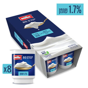מולר 8×150 גרם מארז יוגורט טבעי מולר 1.7%